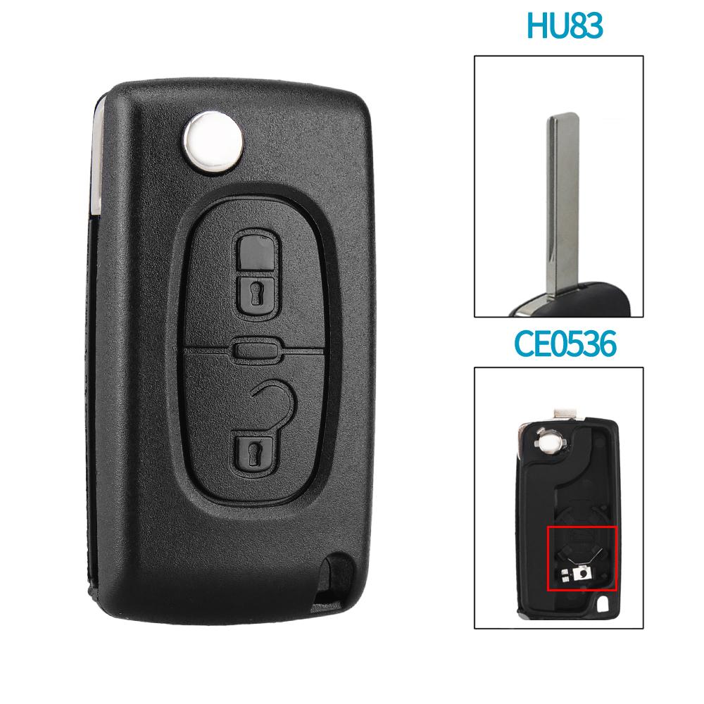 KEYYOU 10pcs 2/3 Buttons Car key Case for Peugeot 207 307 308 407 607 807 For Citroen C2 C3 C4 C5 C6 Flip Car Key shell