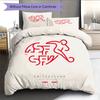 Switzerland national football Pattern Bedding Home Decoration Birthday Gift (1 * duvet cover + 2 * pillowcase, without core),fan merchandise.