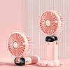 Portable Electric Fan with Smart Led Digital Display Usb Rechargeable Mini Handheld Fan 5000Mah 5 Speed Adjustable Personal Fan