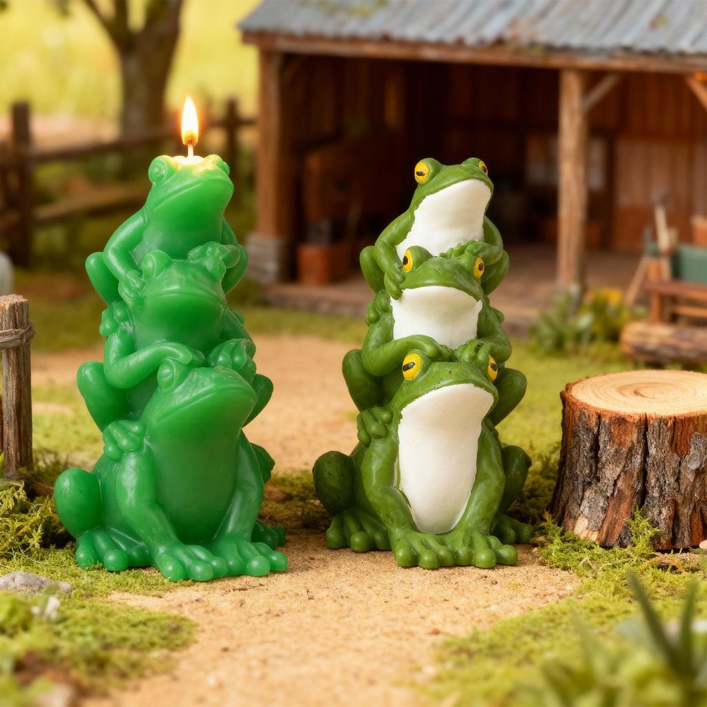 Силиконовая форма для пасхальной свечи, трехлягушачья и двухлягушачья свечные украшения, гипсовая форма