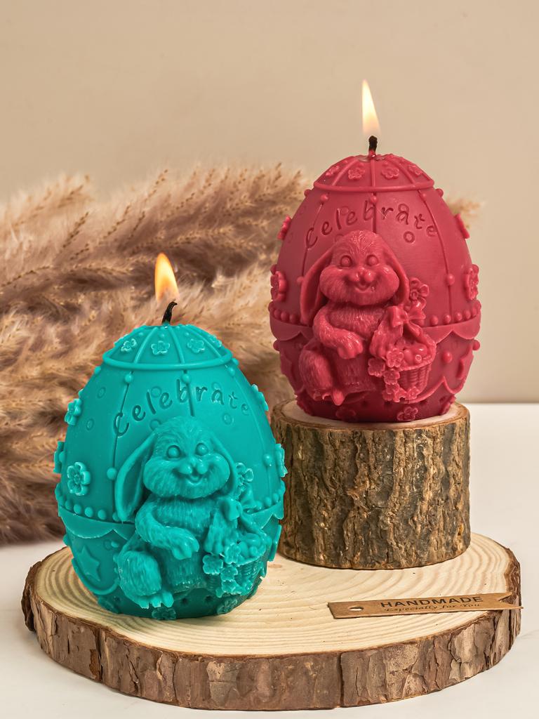 Сделай сам пасхальное яйцо кролика силиконовая форма для свечи 3D рельефный кролик мыло ручной работы гипс смоляные украшения поделки формы домашний декор подарки