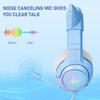K9 Gaming Headset, Wired Over-Ear Headphones with Detachable Cat Ears, Noise Cancelling Microphone, RGB Backlight, Surround Sound for PC PS5 PS5 Xbox