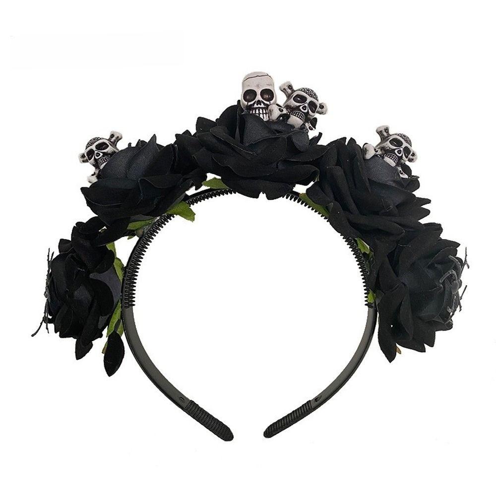 Головной убор в виде черепа паука на Хэллоуин, карнавальный костюм, мексиканская роза, корона для женщин