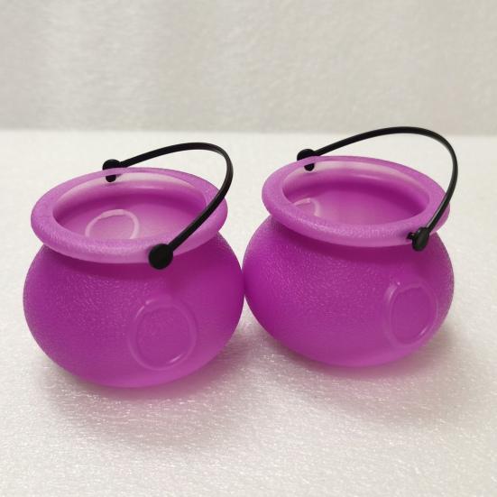 12 шт. ведерок для конфет на Хэллоуин, черный пластиковый котел для ведьмы, чайник, держатель для подарков на Хэллоуин для вечеринок, украшения для домашнего праздника