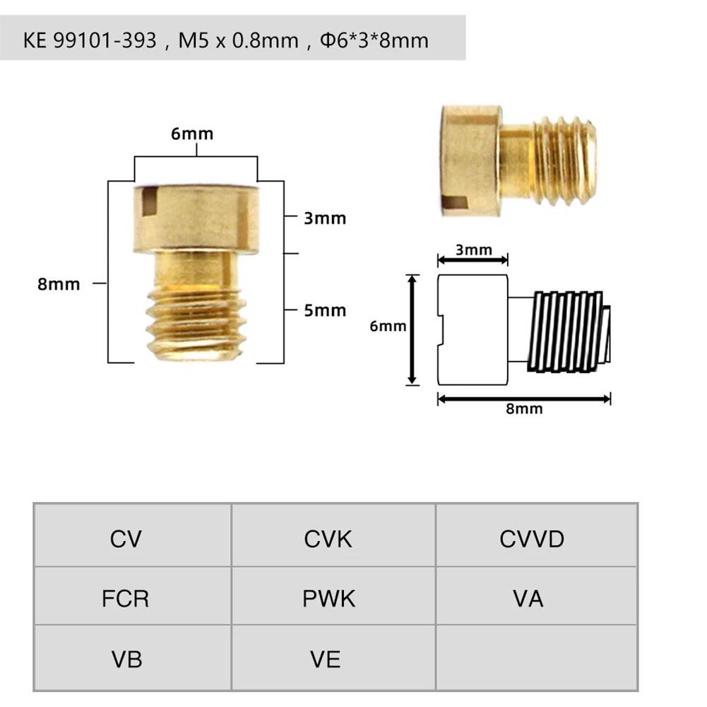10pcs Motorcycle Carburetor Main Jets Slow Pilot Jets for PWK PWM Keihin OKO CVK NSR KSR Carb Set Injector Nozzle
