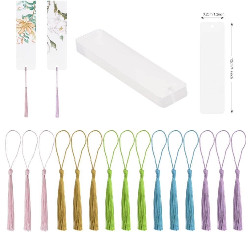 DIY Acrylic Bookmark Blanks: Transparent, Tassel-Ready, Personalized for Painting