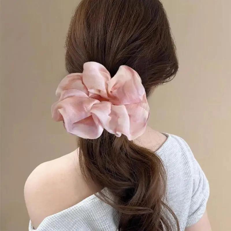 New Fashion Women Large Scrunchies Hair Scrunchies Retro Large Intestine Elastic Hair Band Girl Hair Accessories Hot