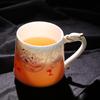 Dehua White Porcelain Tea Infuser Office Mug - Lotus Wen Xuan