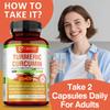 Turmeric and black pepper plant extract capsules, for joint care, muscle comfort, suitable for both men and women, nutritional supplement.