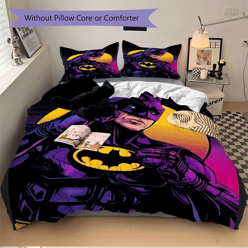 3pcs Batman, Superhero Duvet Cover Set (1 Duvet Cover + 2 Pillowcases, No Core) - Comfortable, And Breathable Bedroom Decoration yy251104041