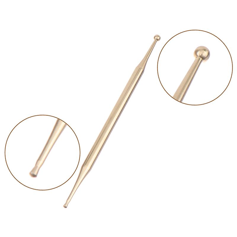 Латунная двухголовая ручка для акупунктуры для лица и тела, массажер для триггерных точек, инструмент для глубокого массажа тканей и меридианов