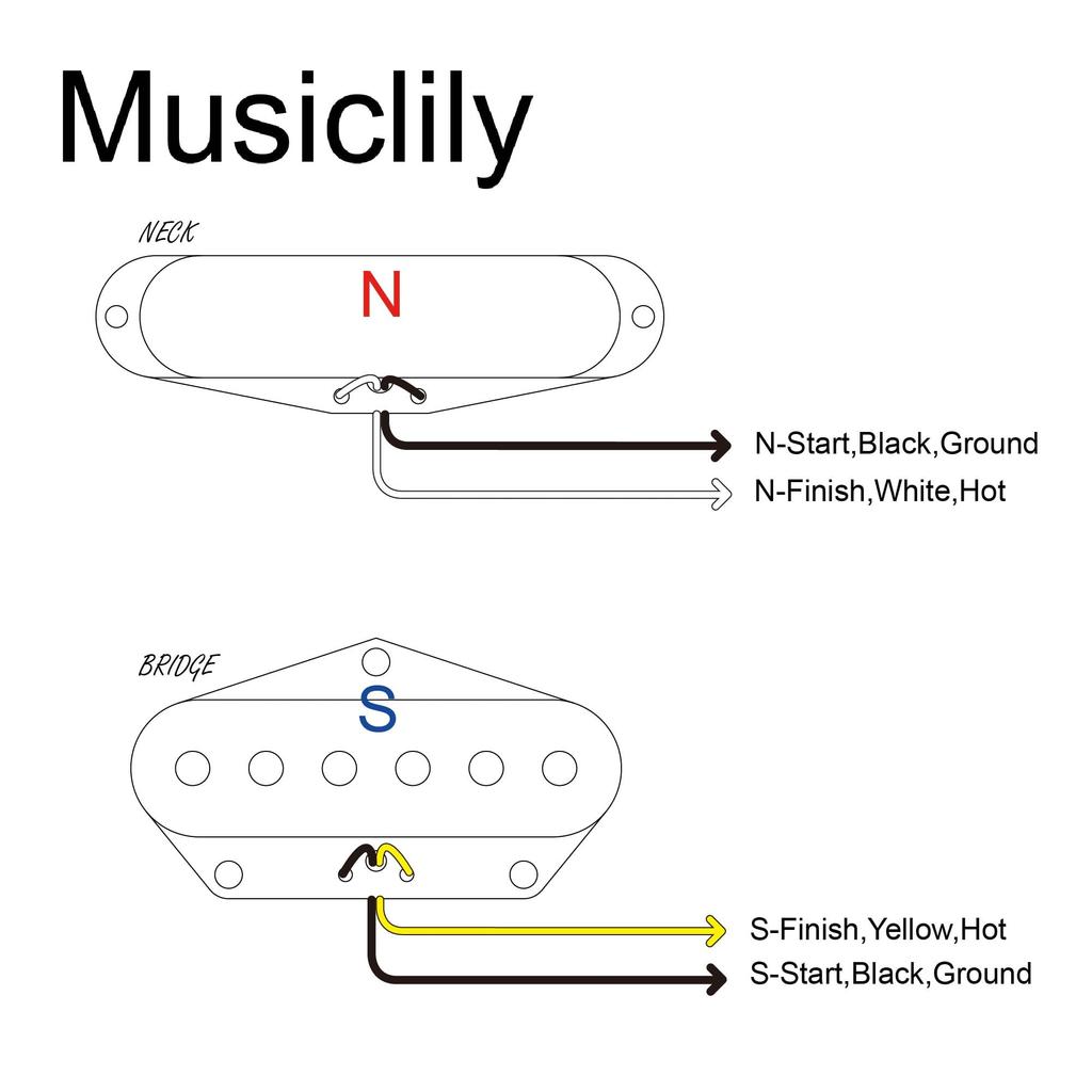Musiclily Pro Alnico 5 Neck and Bridge PU Set for Telecaster Electric Nickel TL-60S Single-Coil Pickups, (8K/7.3K) Guitars,