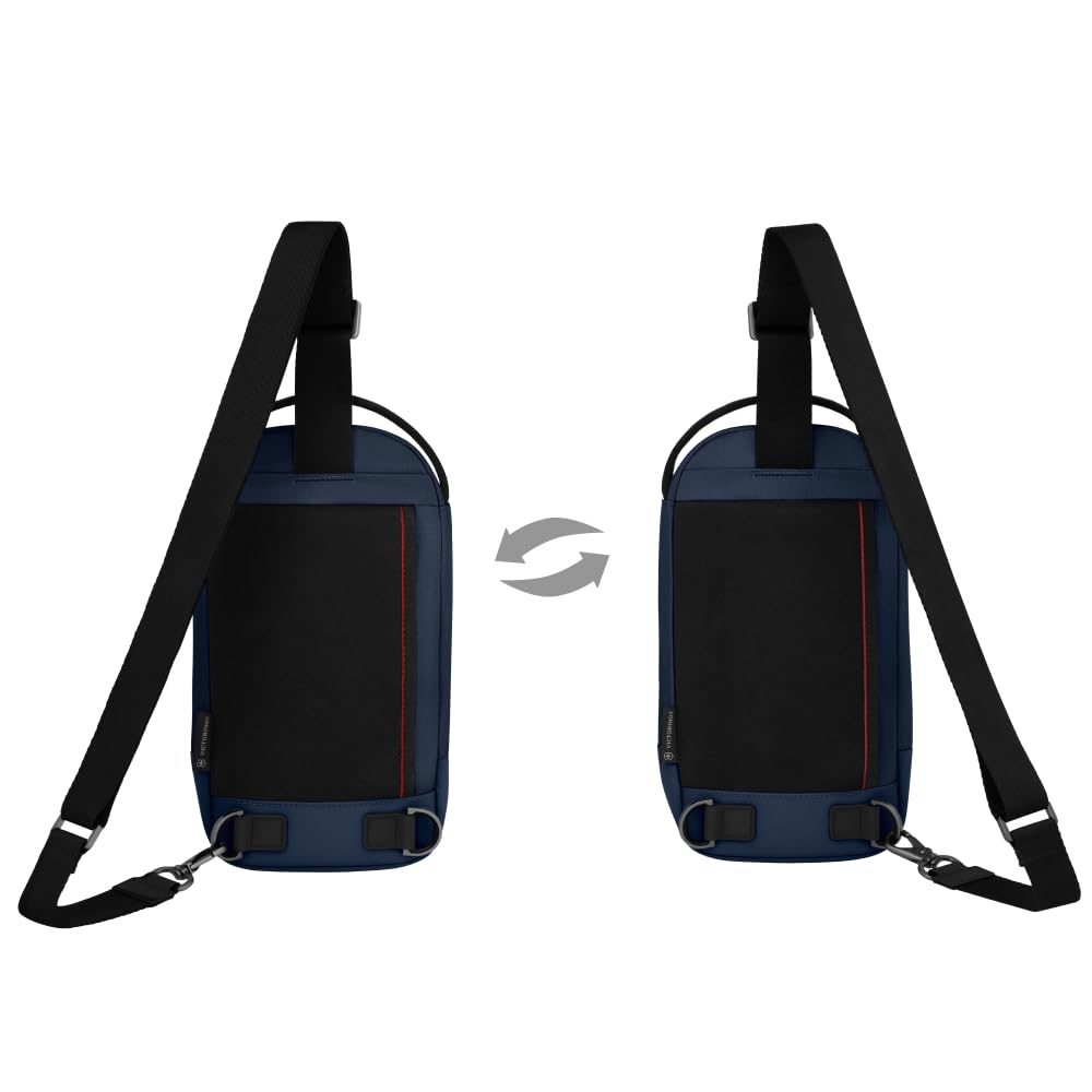 Victorinox Сумка-слинг Altmont Modern с карманом для звука для ношения на плече 4 л Антибактериальная Идеально подходит для бизнеса и Темно-синий Наушники, Ремешок, Отделение,