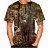 Deer Animal Series Men Top Summer Short Sleeve T-shirt 3D Printed Tee Shirts Men's Tees Casual Outfit