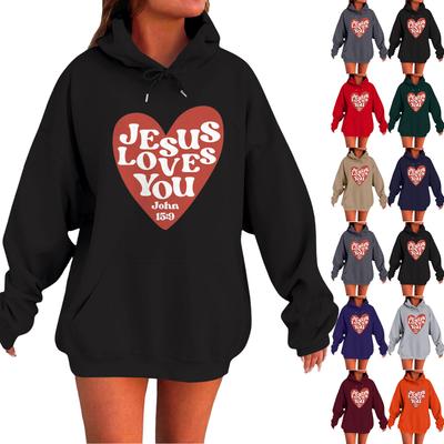 Женский свободный удобный повседневный модный свитшот с длинным рукавом с принтом Love