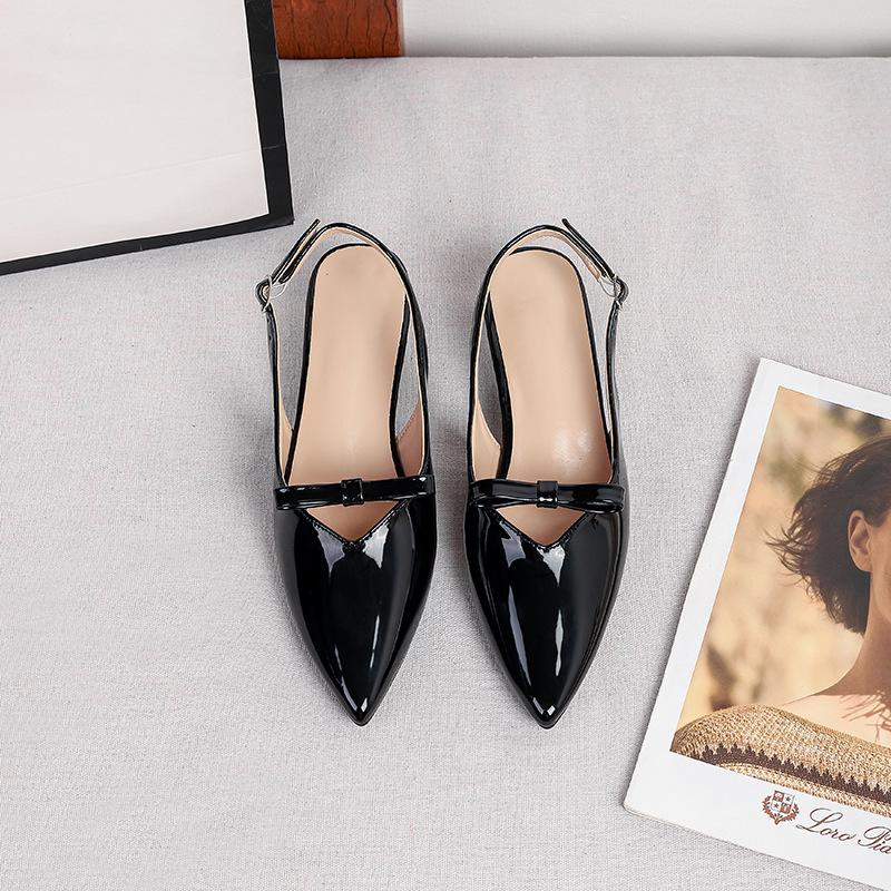 Низкие каблуки-киттенхилс для женщин Туфли-лодочки с ремешком на пятке Элегантные Туфли с закрытым носком и ремешком на щиколотке Свадебные Туфли Женские Летние Удобные Слипоны на Низком Каблуке