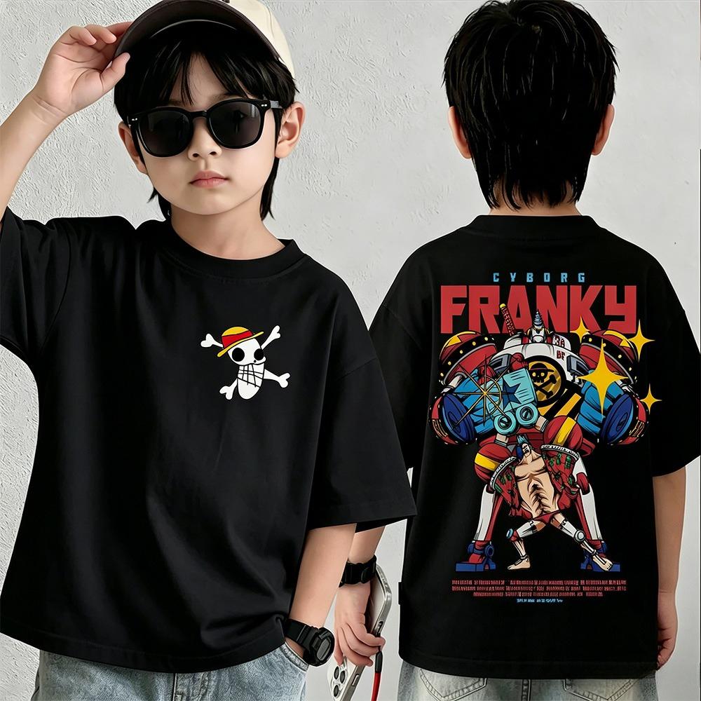 Summer New Arrival One Piece Pattern Tshirt unisex anime print casual shortsleeved fashionable streetwear top Y2K style