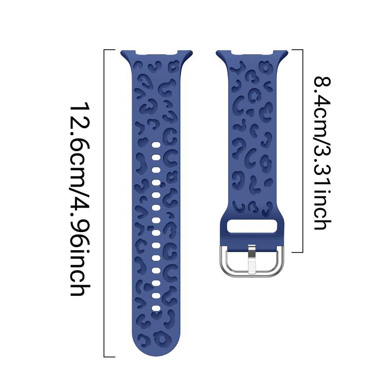 Силиконовый спортивный ремешок с леопардовым принтом для Samsung Watch8 Classic (40/44/46мм) Дышащая, влагостойкая раскладывающаяся застежка
