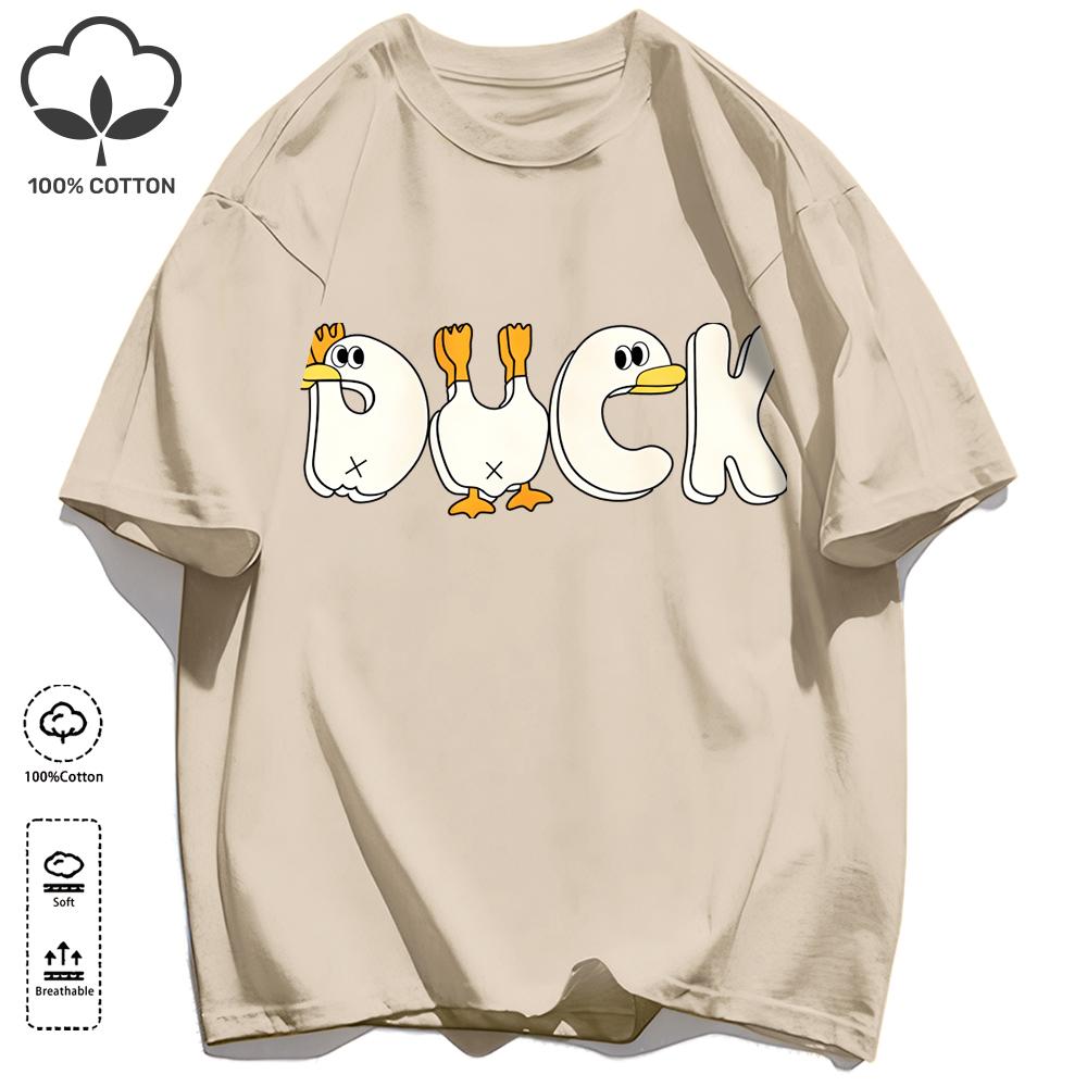 A Simple Pattern In The Shape Of A Duck Unisex T-Shirt Summer Cotton Retro Tee Fashion Loose Sportswear Unisex Basics Clothing