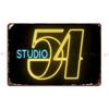 Studio 54 Neon Sign Metal Plaque Poster Mural Customize Iron Pub Plates Wall Cave Tin Sign Poster