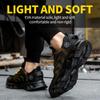 Men's Safety Shoes Steel Toe Anti-puncture Work Shoes Man And Safety Sneaker Rotating Button Lighweight Men's Work Shoes