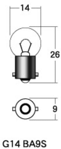 Лампочка M&H Matsushima 12V 8W Прозрачная G14 BA9S 2 шт.