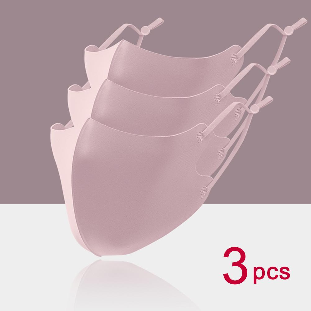 3 PCS Ice Silk Masks Washable Anti Dust Filter Mouth Face Mask for Adults