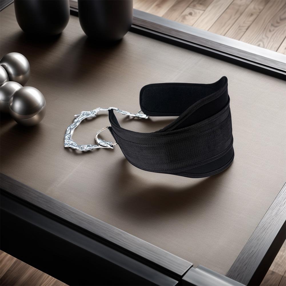 Pull-up Belt Weighted Dip Belt with Chain Neoprene Weight Lifting Dip Belt Workout Belt for Weight Lifting Pull Ups Dips Squats