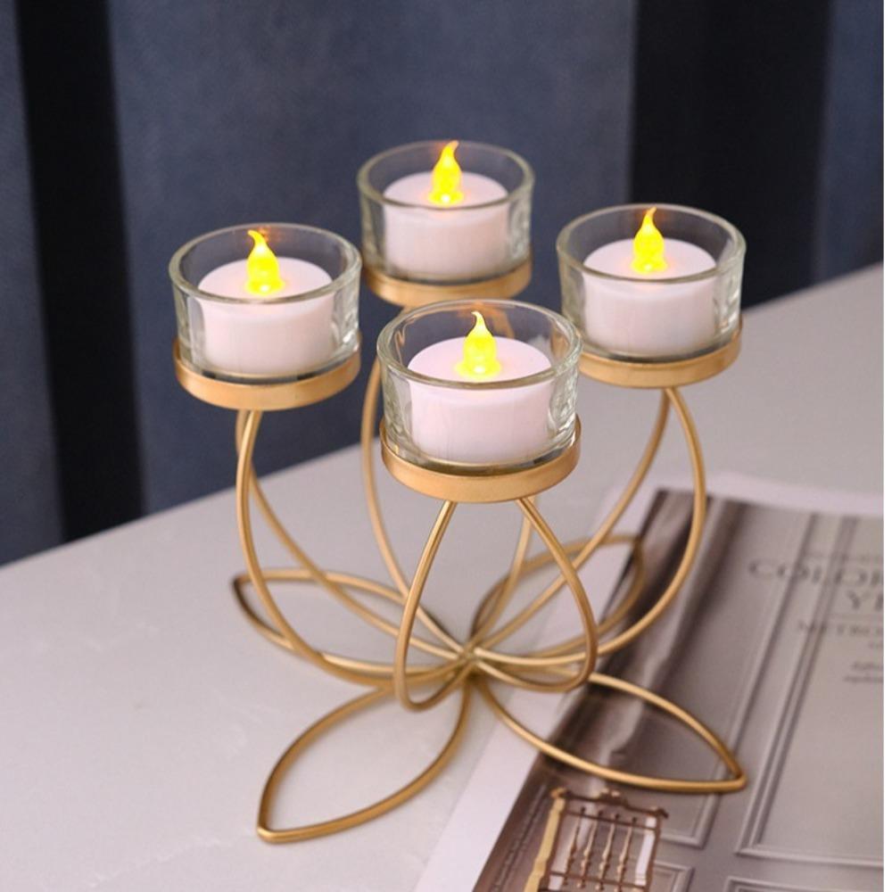 Iron Candlelight Dinner Props Decor Table Decoration Romantic Candle Stand  Home