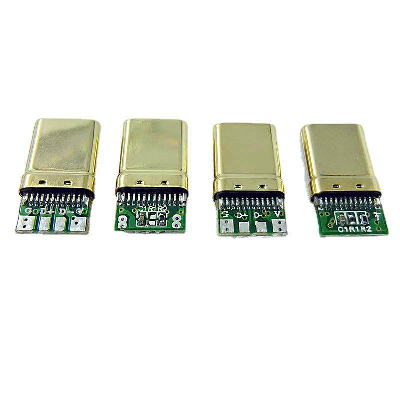 Позолоченный USB-разъем Micro Type-C: Высококачественная клавиатура, Флеш-накопитель, Усилитель для наушников, Кабель для передачи данных для мобильного телефона.