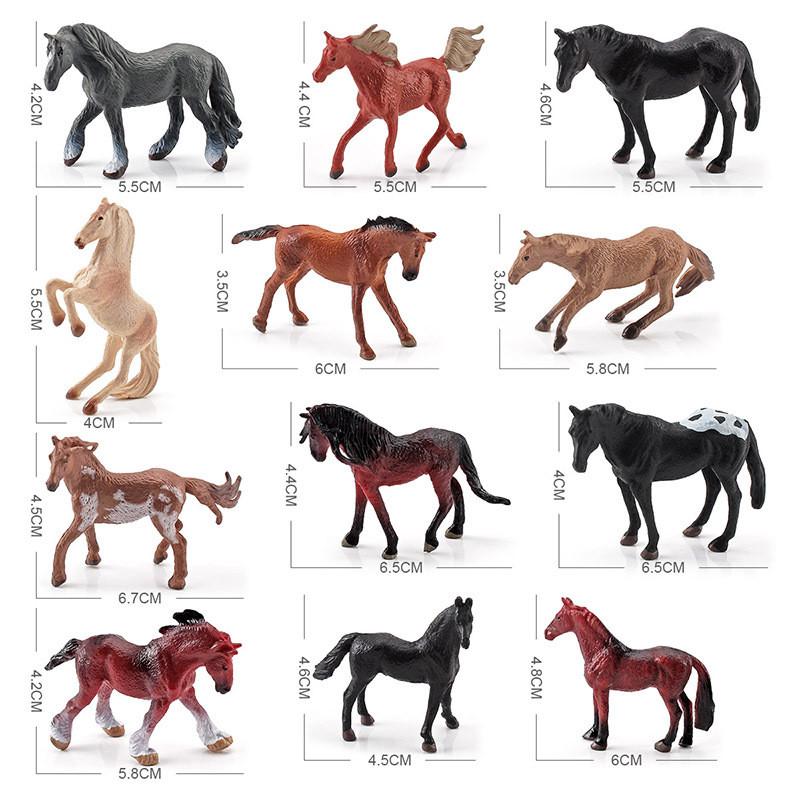 Detailed Miniature Horse Figurines Set Including 12 Beloved World Renowned Breeds