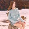 Sancai 2025 Winter Women's Round Neck Raglan Knit Sweater