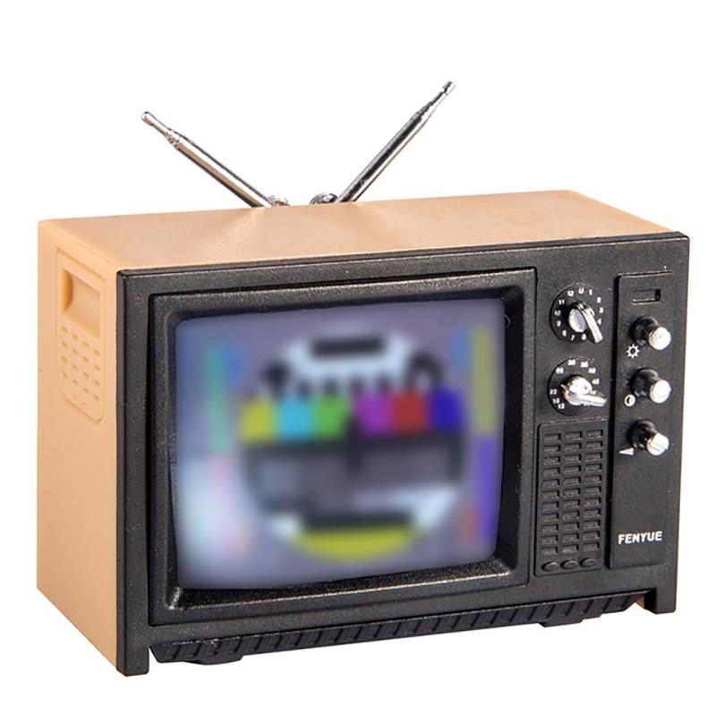 Dollhouse Miniature Ornaments Mini Retro Tv Toy Ornaments