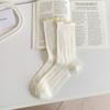 Female Summer Thin New Casual Mesh Candy Color Ear Side In The Tube Stack Socks