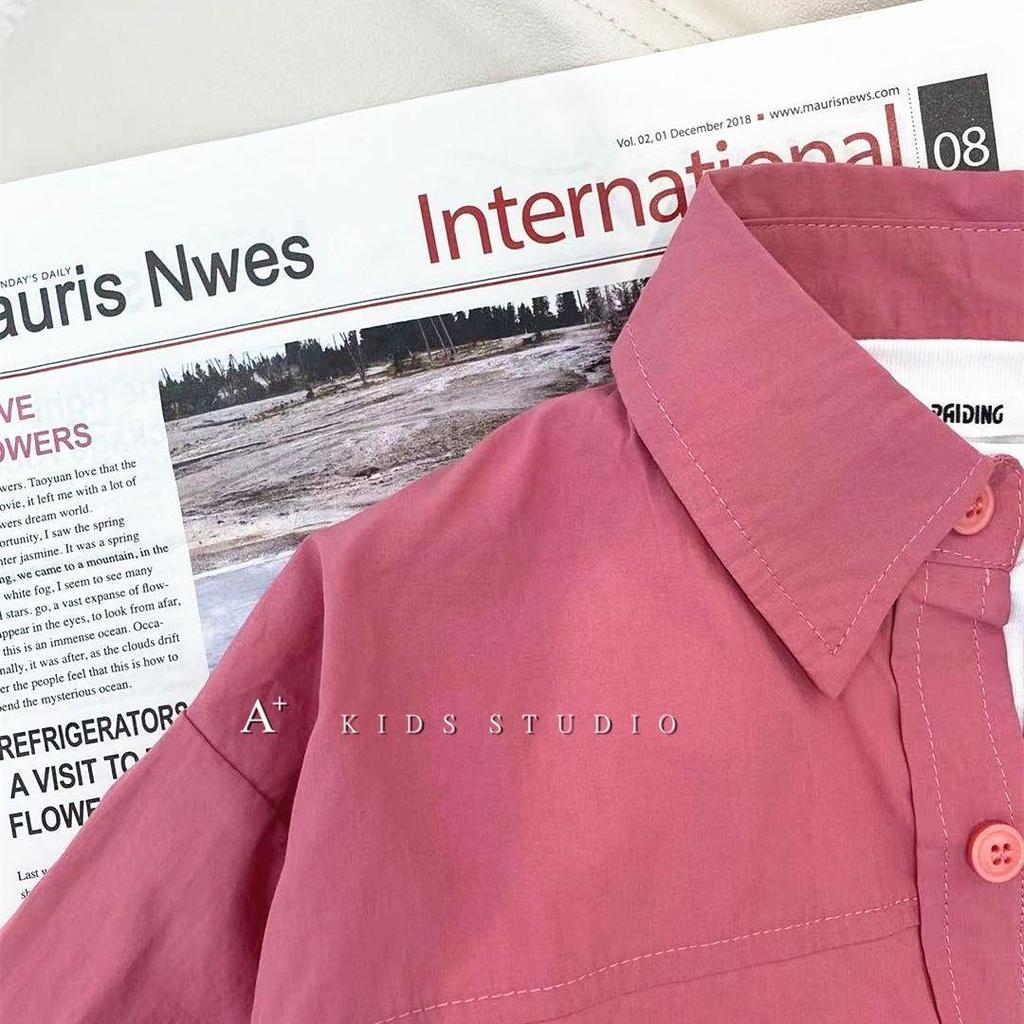 Новая детская рубашка с длинным рукавом в рабочем стиле - корейская мода для мальчиков и девочек, идеально подходит для весны и осени