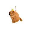 Creative Cute Wagging Tail Bee Kapibala Plush Doll Pull Rope Capybar Toy Bag Pendant Doll