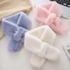 Pearl Scarf Women'S Winter Plush Scarf Rex Rabbit Hair Korean Version Warm Scarf Cross Versatile Girl Scarf