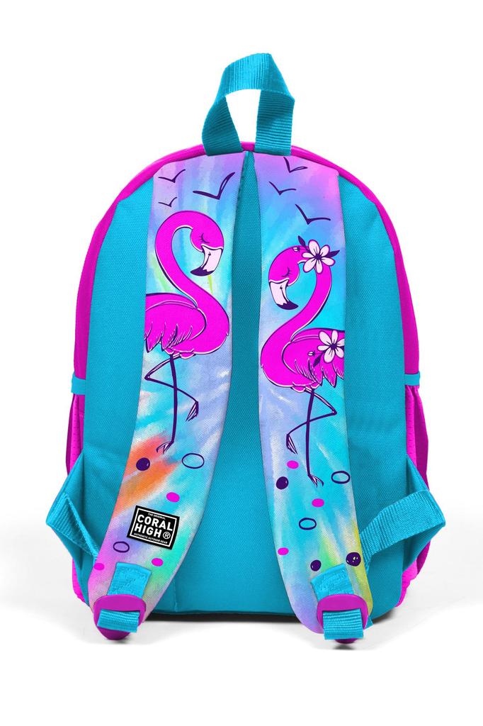 Рюкзак Minik Yuva Синий Розовый Фламинго С Узором Два Отделения 23530