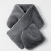 LALA Fur Wide Scarf - D Gray