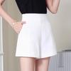 Women's White Wide-Leg High-Waist A-Line Casual Shorts - Summer 2024