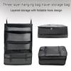 Travel Storage Bag 3-Layer Mesh Pockets High-Elastic Fixing Straps with Hanging Hook Durable Handle Storage Organizer