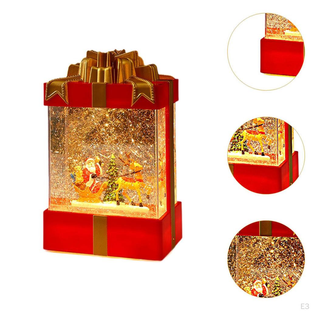 Christmas Lantern Carousel Snow Globe Music Box Santa Claus Snowing Octave for Baby