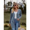 Women's Cardigan Sweater Long Sleeve Solid Color Striped Knit Autumn Winter Fashion