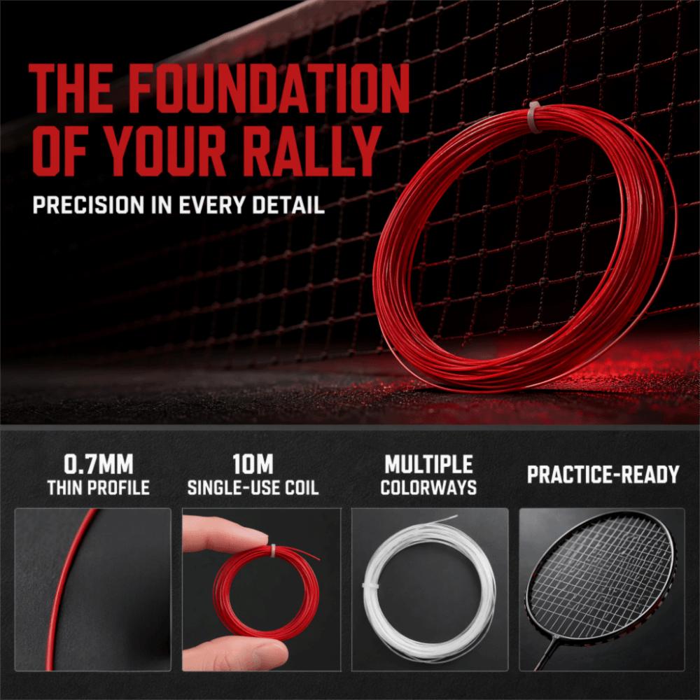 10pcs Nylon Material Tennis Racket String 0.7mm Gauge Nylon Tennis String Badminton Training