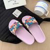 Модные домашние тапочки с открытым носком для ванной и женские сандалии аниме 2024 платформа шлепанцы каваи милые домашние мультяшные туфли W F