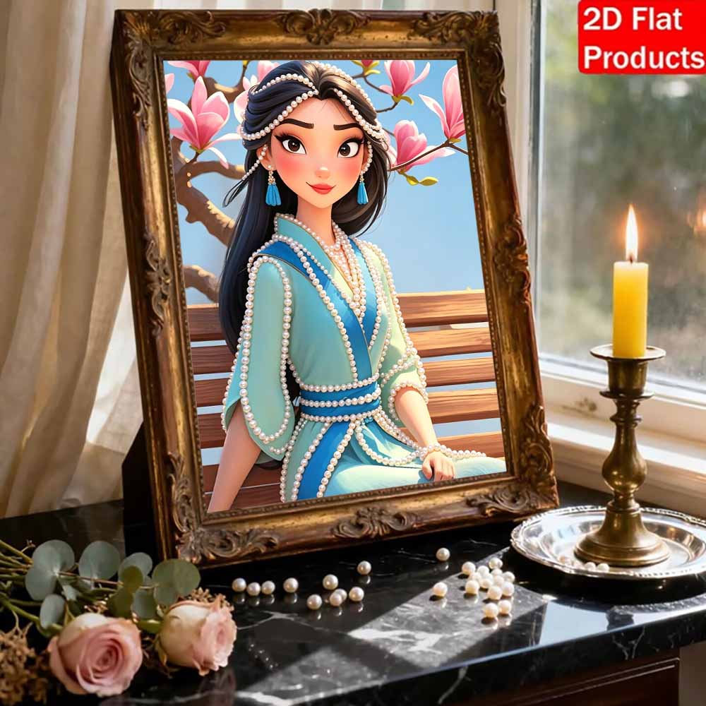 Disney Жемчужная картина Эбони Портрет Мулан для начинающих и взрослых, Набор для жемчужной алмазной живописи DIY для декора стен дома, Подарки