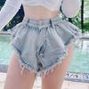 Летние женские джинсовые шорты, повседневные свободные рваные джинсы, шорты, джинсовые шорты, брюки