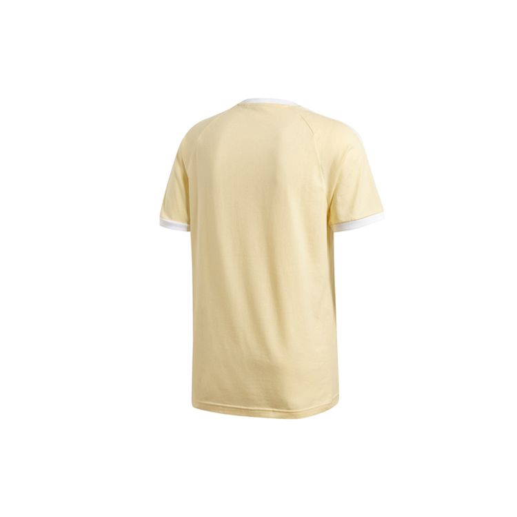 Adidas Футболка Originals Retro Striped Series с тремя полосками, с коротким рукавом и логотипом, мужская футболка, желтый цвет FM3777