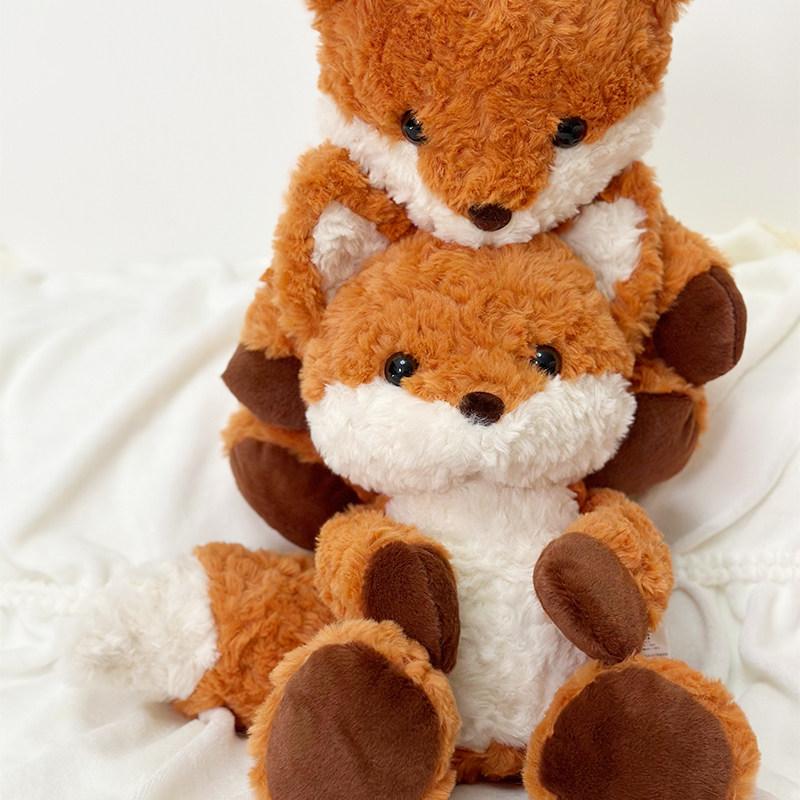 35cm Running Little Fox Doll Soft Stuffed Animal Sleeping Pillow Cushion Christmas Gifts for Kids and Girls Plush Toys