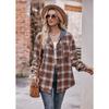 Женская мода повседневная весна-осень клетчатый принт с длинным рукавом и капюшоном блузки и рубашки